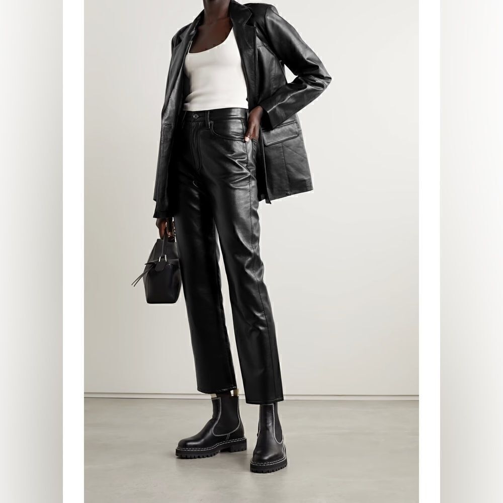 Agolde Black Straight Leg Pants - Picture 7 of 13